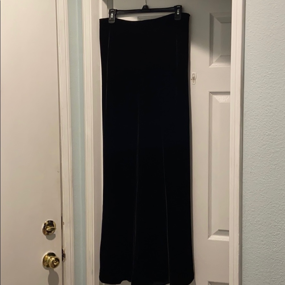 Black velvet maxi skirt